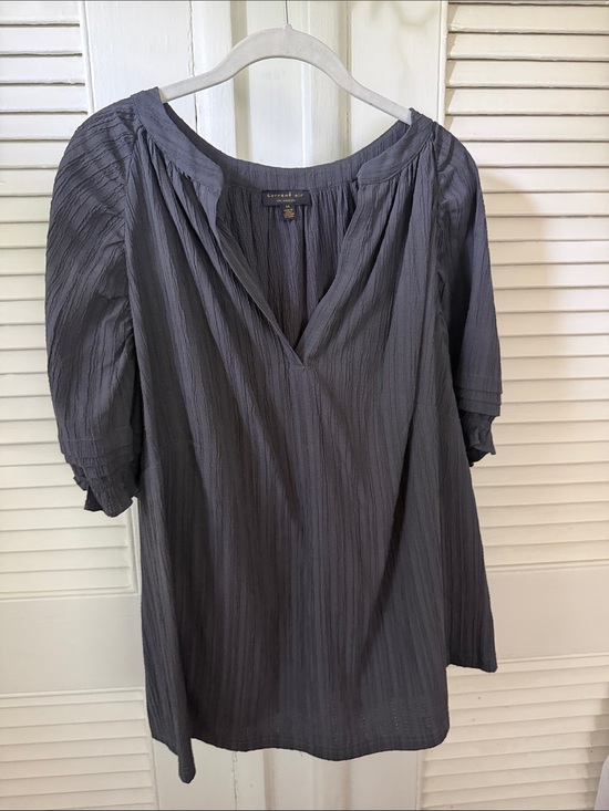 Eileen Fisher Tops - Eileen Fisher Slate Gray Textured V-Neck Tunic Top